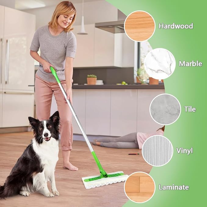 GLIMGLINT Heavy Duty Dry Sweeping Cloths Compatible with Swiffer Sweeper | Disposable Duster Mop Pads Refills for Floor Cleaning, Pet Hair, Dust and Dirt, Dry Cloths for Wood Floors, 100 Count 