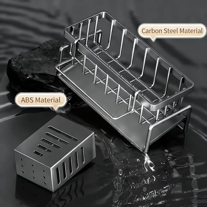 sponge holder for kitchen sink,sink organizer,pot brush storage box, suitable for kitchen countertops, bathrooms, kitchen decorations and accessories
