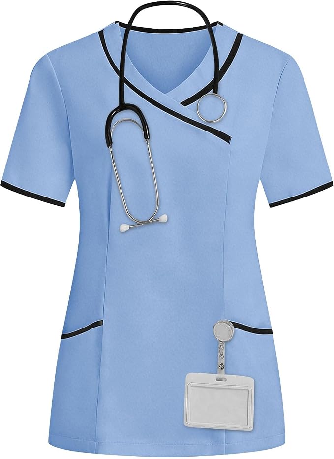 Housekeeping Uniforms - Women Lightweight Stretchy Scrubs for Cleaning Job, Breathable & Easy Care & Moisture-Wicking