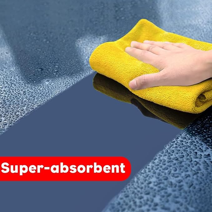 Premium Ultra Absorbent Microfiber Cleaning Cloths, 400 GSM Lint Free Towels, Reusable Cleaning Rags for Kitchen, Car Detailing, Glass, Stainless Steel & Household Cleaning,12"x12"