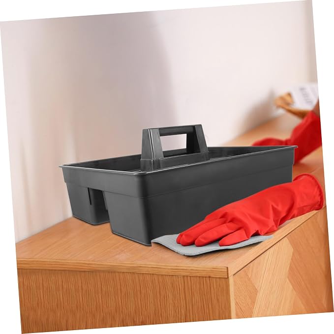 Ciieeo Plastic Cleaning Caddy with Handle Versatile Storage Organizer for Housekeeping Supplies Portable Tool Tray for Cleaning Products for Hotels and Home Use