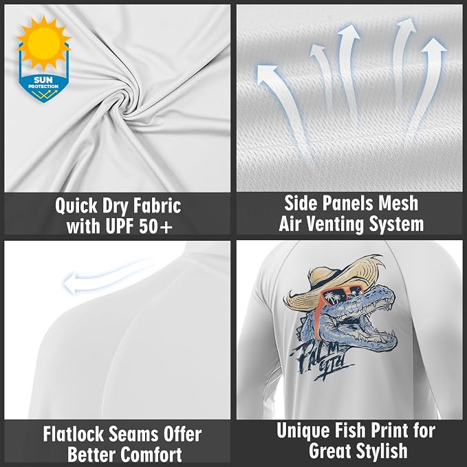 Palmyth Men's Fishing Hoodie UPF 50+ Long Sleeve with Face Mask Neck Gaiter | Zipper Pocket, Thumb Loops, Quick-Dry, Side Mesh Panels, Lens Cleaning Cloth
