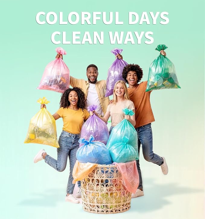 Small 3 Gallon Trash Bags Unscented, 0.78 Mil, Green, 150 Count | 12 Liter Garbage Bag, Plastic Waste Basket Can Liners, Durable, Leakproof, Tear Resistant, for Bathroom Office Car Bulk