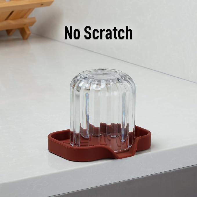 Zulay Kitchen Small Silicone Sponge Holder (4.9x3.3”) – Space-Saving Sink Organizer Tray for Sponge, Soap, Brush & More – Compact Non-Slip Dish for Kitchen & Bathroom (Canyon Rose)