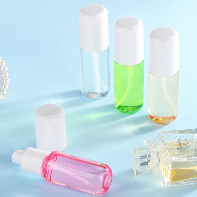 Small Spray Bottles 4Pack 40ml Fine Mist TSA Travel Size Toiletries | 1.35oz Empty Mini Spray Bottles Refillable Plastic Travel Bottle Set for Hair, Face Toner, Plants, Cleaning