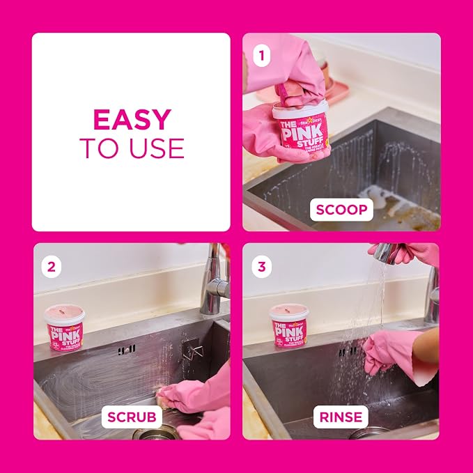 Stardrops The Pink Stuff Miracle Cleaning Paste & Sqeezy Scrubber Bundle | Powerful Cleaning Paste Sqeezy Scrubber Adapts to Every Cleaning Task
