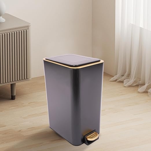 3.2 Gallon Trash Can,Commercial Trash Garbage Can with Lid,Slim Trash Can Tall & Narrow Trash Bin Touchless Trash Can for Restaurant School Kitchen (Black 3.2 Gallon)