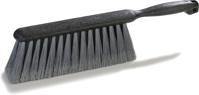 SPARTA Counter and Bench Brush, Flagged Bristles, 8 Inch, Gray, 12-Pack | Flo-Pac, Polypropylene Bristles and Block, Fine Dust and Sawdust, Smooth Surfaces, BPA Free