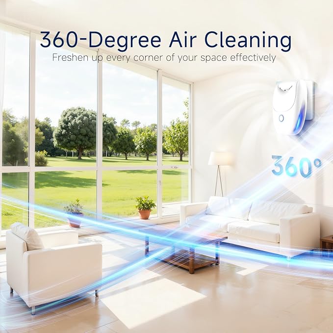 Negative Ion Air Ionizers, Plug In Air Purifier for Home 4PCS | Mini Air Ionizers for Home, Bedroom, Office, Kitchen, Dust, Smoke, Pet Smell