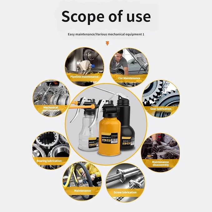 Pressure Pump Grease Sprayer Car Oil Pot Bottle Manual Oil Dispenser for Motorcycle and Machine Maintenance Durable Car