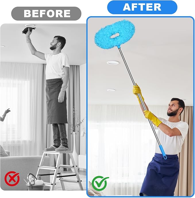 Storystore Ceiling Fan Cleaner Duster, Adjustable Microfiber Duster | 7FT Fan Cleaner with 13-78" Pole for Cleaning Fan Blades, Cobwebs, Walls, Doors and Windows, Brush for Dust Removal