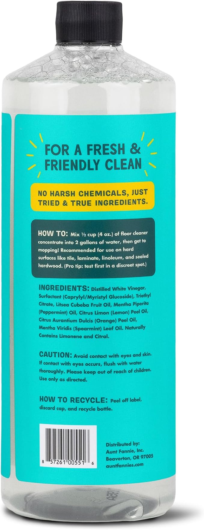 Aunt Fannie's Ultra Concentrated Vinegar Floor Cleaner, Lemon, 3 Pack | Makes Up to 16 Gallons per bottle, No Rinsing, Safe for Sealed Tile Vinyl Hardwood Laminate & Linoleum, Kid and Pet Safe