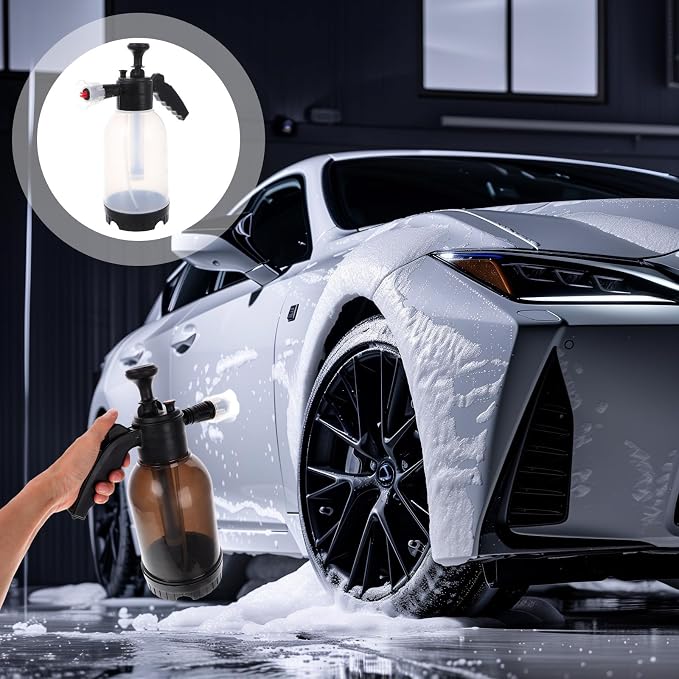 Hemoton Car Foam Sprayer with Pressurized Pump Bottle, High Pressure Foam Gun for Car Wash Detailing, Multi-use Cleaning Pump for Automotive Care