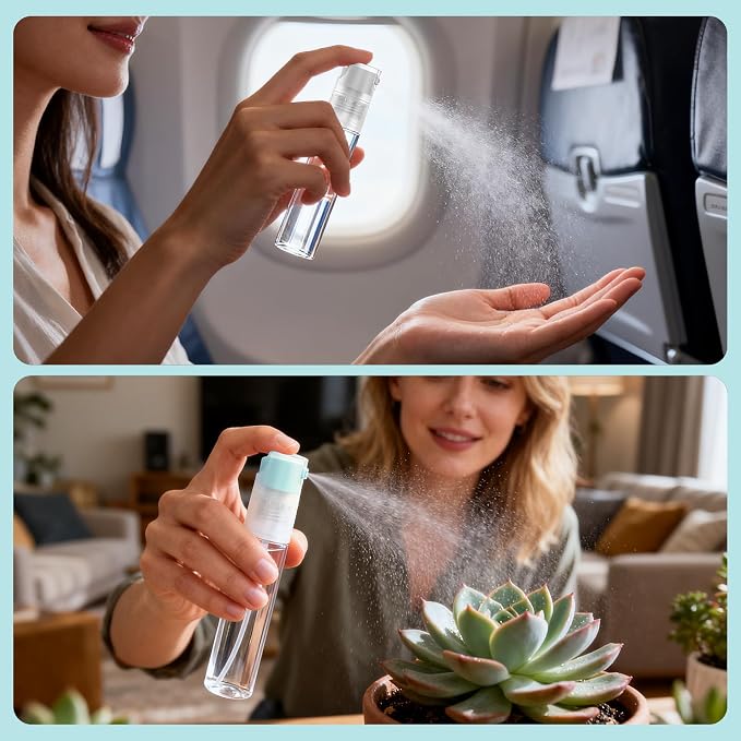 4 Pack Refillable Spray Bottle, Reversible Small Empty Spray Bottle with Fine Mist, Leak Proof - for Cleaning Solutions, Mosquito prevention, Face & Hair Mist - 4pk 1 OZ / 30 ML