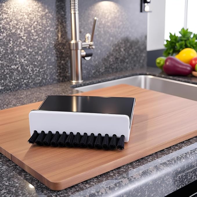 Black Kitchen Sink Squeegee Cleaner Countertop Brush Wiper Vegetable Cleaning Brush Wiper Home Kitchen Tool Accessories Fruit and Vegetable Cleaning Brushes