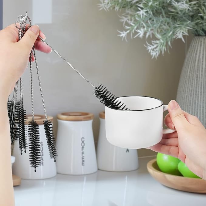 Straw Cleaner Brush, 10 Pieces 8.2 Inch Bottle Brush, Nylon Tube Brushes Kit for Reusable Drinking Straws, Sippy Cup, Tumbler, Water Bottle