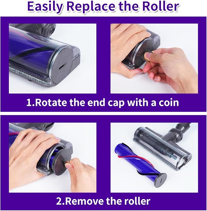 Upgrade Quick-Release Vacuum Direct Drive Head Replacement for Dyson V7 V8 V10 V11 V15,Suitable for Hardwood Floor Carpets Attachment SV10 SV11 SV12 SV14 Replacement Part Electric Head Roller Brush