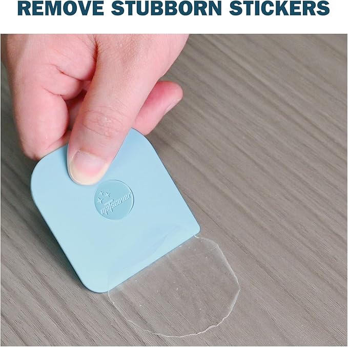 Pan Scraper, 5 Pcs Pot & Dish Scraper Plastic, Sturdy Scraper Kitchen Tool, Aqua | Pot Scraper Non Scratch for Cast Iron, Pot and Pan Cleaning, Food Scraper for Dishes, Home & Apartment Essentials, Aqua