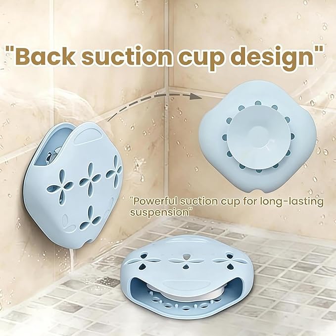 Steamer Tray - Silicone Suction Cup Holder, Non-Slip Bathroom Organizer, Lo | Adult Bath Accessories for Adult Women Mothers Car Household Toilet Laundry