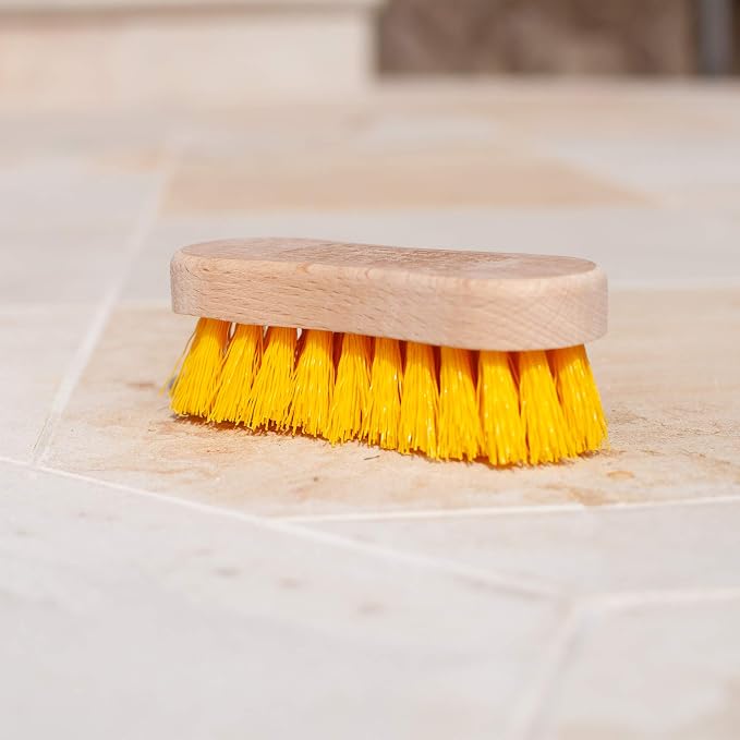 Stiff Bristle Brush - Scrub Brush for Deep Cleaning, Hand Brush with Hard Bristles, Utility Nylon Brush for Indoor and Outdoor, Wooden Boot Hand Scrubber, Scrubbing Brush Heavy Duty (Pack of 2)
