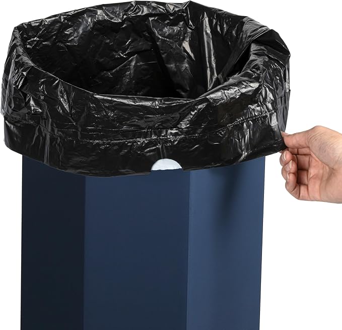 happimess Fleur 25 Gal Trash Can Bin, Denim Blue, Set of 2 | Event Recycling, Traditional Classic Disposable Corrugated Cardboard, 32" Height, 16" Width, 16" Depth