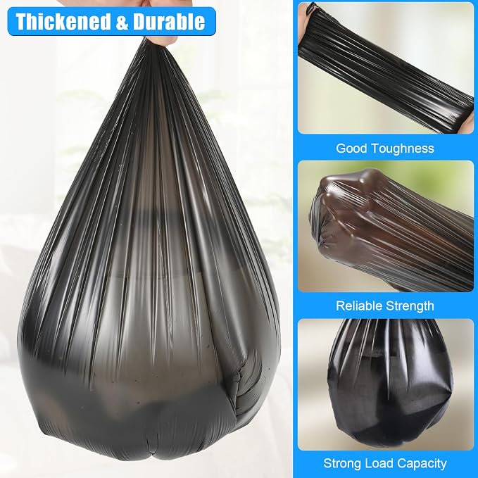 Medium Garbage Bags 8 Gallon /30 Liter Trash Bags Wastebasket Bin Liners Plastic Trash Bags for Bathroom Bedroom Office Trash Can 220 Count