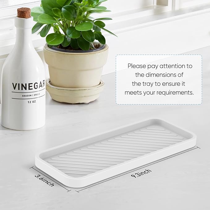Kitchen Silicone Sink Organizer Tray, Sponge Holder for Sink Caddy(White) | Silicone Soap/Sink/Drip Tray, Kitchen Sink Organizer, Small Mats for Counter, Soap Dish Tray, Dishwashing Accessories