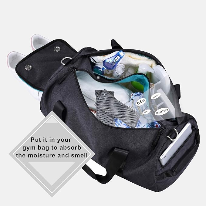 6 Pack Activated Charcoal Shoe Odor Eliminator, Shoe Deodorizer insert Bag | 100% Natural Shoes Smell Remover,eliminates odor naturally,can be reused up to two years