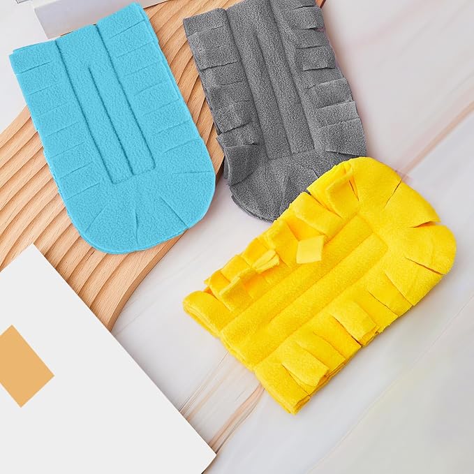 Zubebe 12 Pcs Reusable Duster Refills Fleece,Yellow,Grey, Turq | Soft Polyester Fiber Flat Duster Refill Multi Surface Washable Cleaning Pad Tools for Home, Blinds, Car, Pet, Furniture, Fans