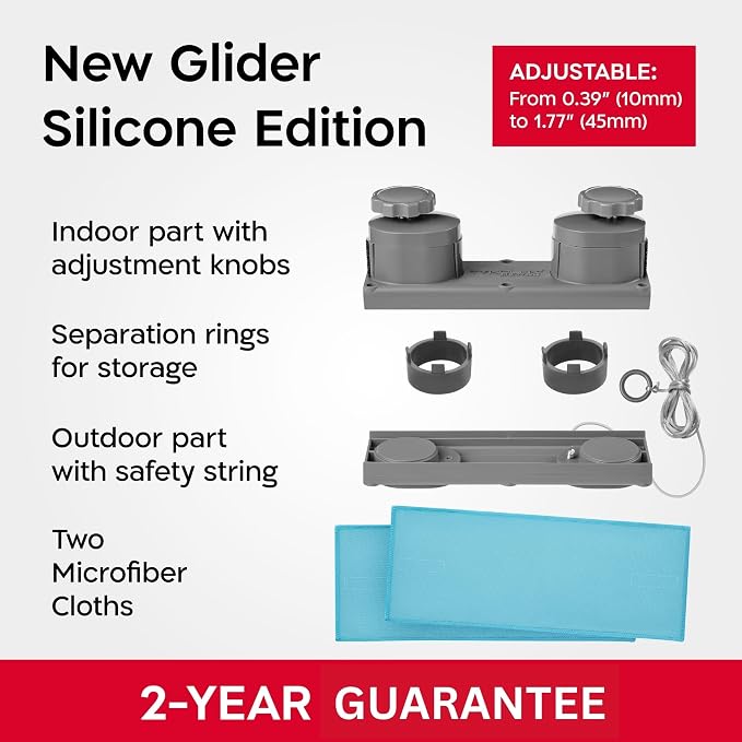 Tyroler Glider R-4 AFC Magnetic Window Cleaner Tool Fits Windows 0.4"-1.8" | | Fits Windows 0.4"-1.8" Thick | 100% Silicone Body Double Sided Outside Window Cleaner Tool | Window Cleaner Magnet