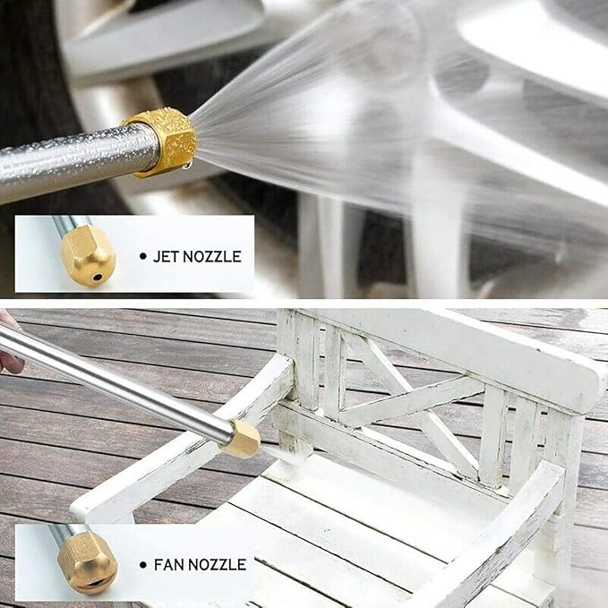 High Pressure Power Washer wand, Hydro Jet Water Hose Nozzle,Watering Sprayer Cleaning Tool, Wand Lance for Gutter Patio Car Pet Window Glass Black | Cleaning Tool Wand Lance for Gutter Patio Car Pet Window Glass