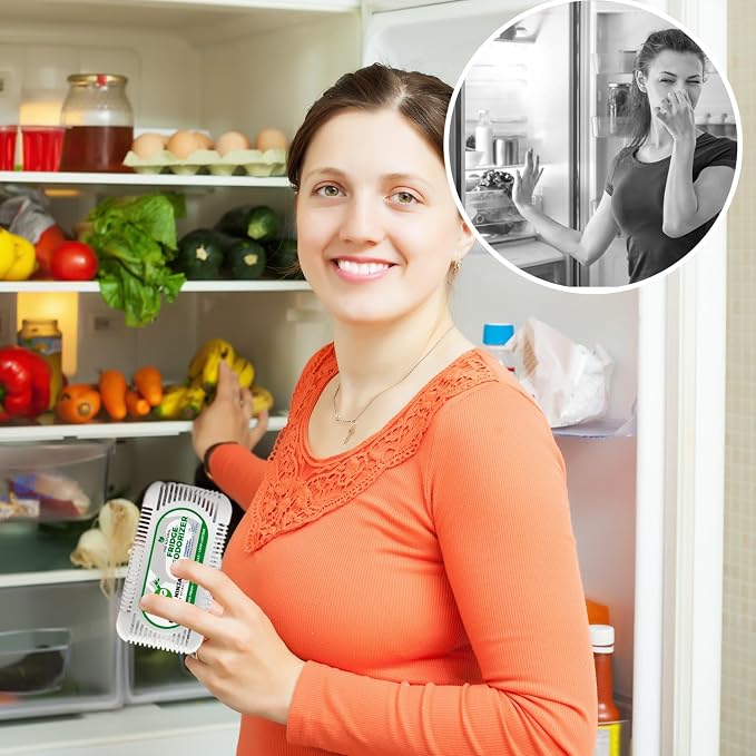 Fridge Ninja Fridge Deodorizer, More Effective Than Baking Soda, 4 Pack | Natural & Unscented Activated Charcoal Refrigerator Deodorizer & Odor Eliminator for Freezers, Coolers, & Lunch Boxes