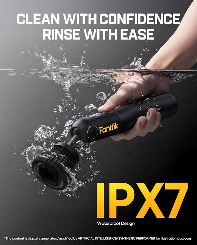 Fanttik Flip G10 Nano AutoCare Electric Car Interior Detailing Brush | Cordless, Dual-Speed with 8 Brush Heads, Adjustable Angle & Smart Display, IPX7 Waterproof for Deep Car Cleaning