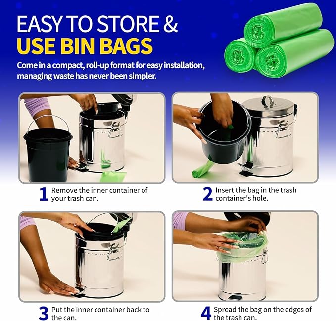 Pet Fit For Life 1.3 Gal Leak-Proof Wastebasket Liners, 30 Count - Small | 10 Leak-Resistant Small Trash Bags for Dog Droppings, Home, Office & Restroom Waste Disposal and Cleanup for Daily Use