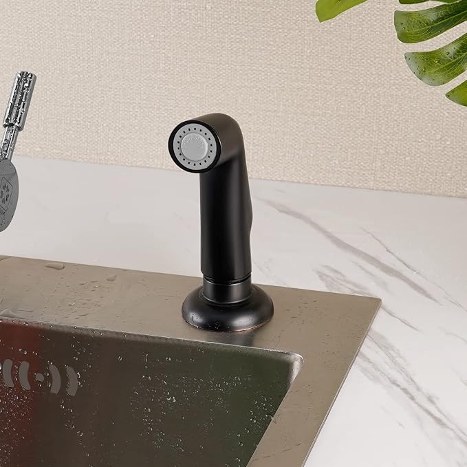 Universal Kitchen Sink Side Sprayer Head Replacement, Matteblack | NSF/ANSI/CAN 372 Certified, Sink Spray Attachment Compatible with Delta/Moen/Kohler and OEM Brand, Pull Out Sink Faucet Head