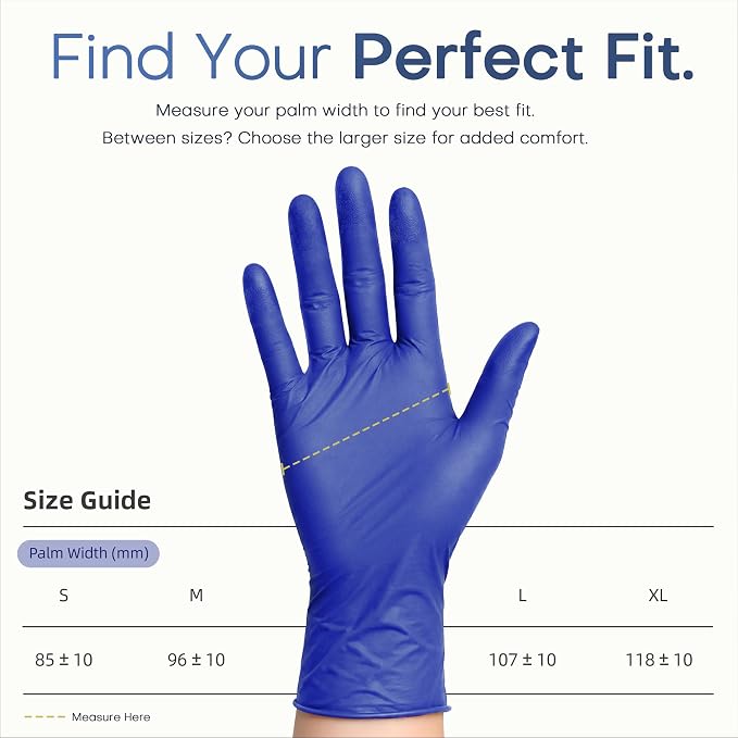 Nitrile Exam Gloves 4Mil Powder-Free Medical Disposable Blue Violet | Soft+ • Powder-Free & Latex-Free • Ultra Stretch Fit • Examination • Cooking • Cleaning • Food Prep • Blue Violet • 100 Ct