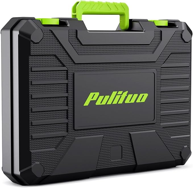 PULITUO Drill Set, 149-Piece Home Tool Set with Green 12V Cordless Drill, Tool Box, Hand Tool Kits for Women & Men and DIY Enthusiasts, for Home Improvement