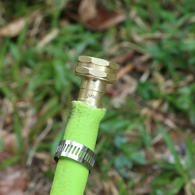 STYDDI Garden Hose Repair Kit, Solid Brass Water Hose Mender Female and Male Hose Connector with Clamps, Fit All 5/8" and 3/4" Rubber Garden Hose, 4 Set