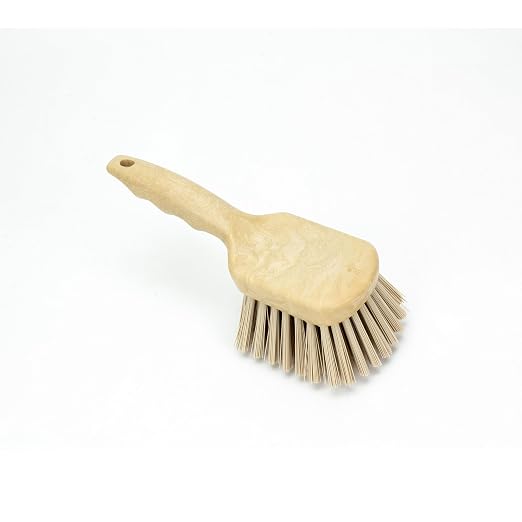 SPARTA 40541EC25 Plastic Scrub Brush, Utility Brush, Kitchen Brush With Hanging Hole For Cleaning, 8 Inches, Tan