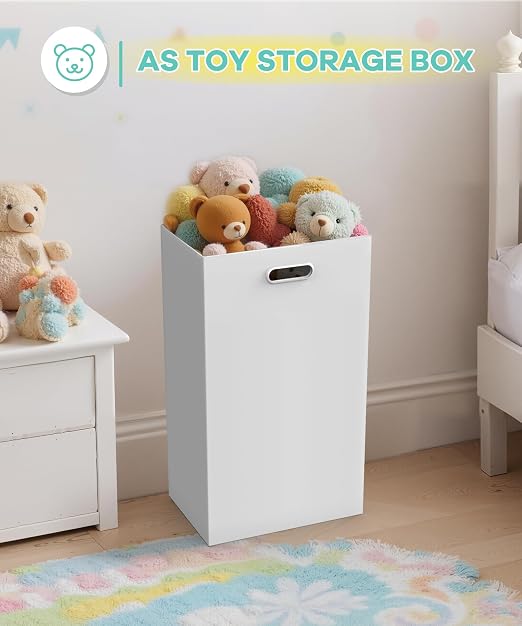 4 Pack 13 Gallon Disposable Trash Cans,13.5" L x 10.0" W x 21.7" H, White | With Handle, Large, Collapsible, Thick Recycled Cardboard, Recycling Bins for Parties Events Camping