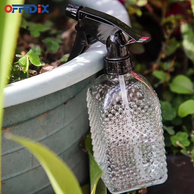 Clear Glass Plant Mister Watering Spray Bottle Adjustable Nozzle 13.5 oz | Fine Mist for Plants Glass Misters Bottle Handheld Pressure Watering Can 400ml Empty Vintage Mister for Indoor Outdoor Garden