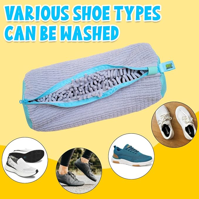 Shoe Washing Machine Bag for Washer and Dryer – Reusable Mesh Laundry Bag for Sneakers with YKK Zipper, 2-Pack