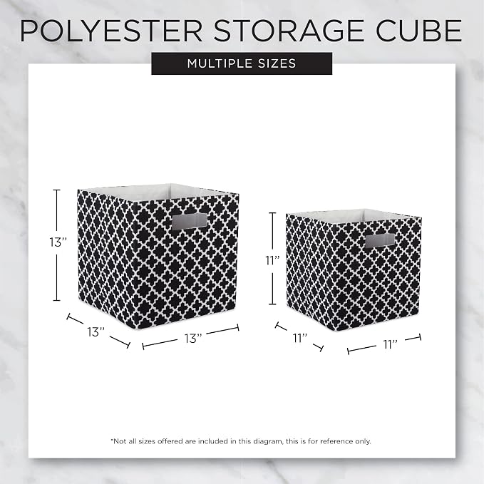 DII Woven Polyester Storage Bin, Polka Dot, Pink & Gold, Small Set of 4
