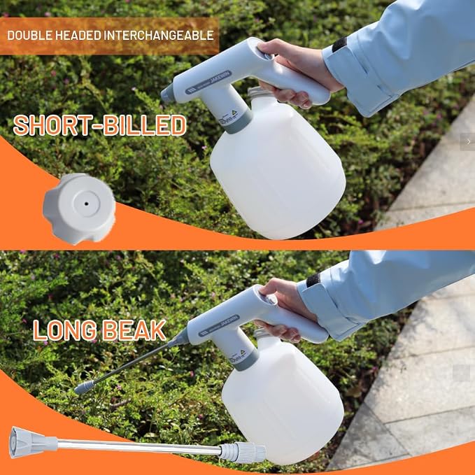 Electric Spray Bottle,2 Spray Modes Removable Wand | 2L ABS electric sprayer with 1200mAh rechargeable battery for gardening,household cleaning &Pet Bathing Grooming