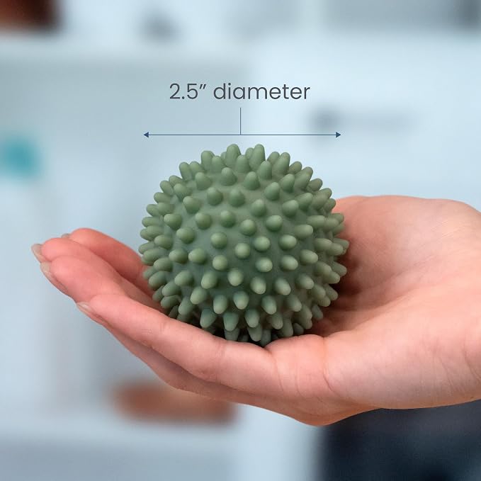 S&T INC. Reusable Plastic Dryer Balls, 6 Pack, 2.5" Diameter, Sage & Green | Dryer Balls, Fabric Softener for Laundry, Reusable, Cut Down Dry Time, Replaces Dryer Sheets