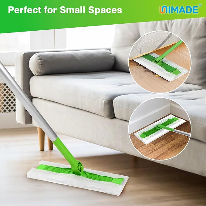 UNIMADE Dry Sweeping Cloths, 52 Count Mop Refills | Compatible with Swiffer Sweeper - Disposable Duster Refill Mops for Cleaning Hardwood Floor Dust