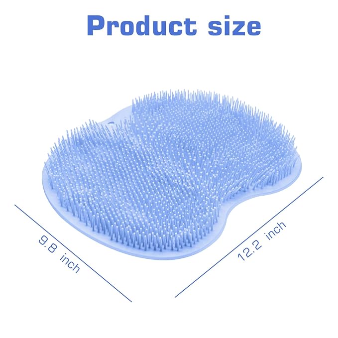 2PACK Shower Foot Scrubber Mat Back Washer Back Exfoliating Bath Wash Pad Wall Mounted Slip Suction Cups Foot Scrubber for Use in Shower Cups Foot Cleaner for Men and Women