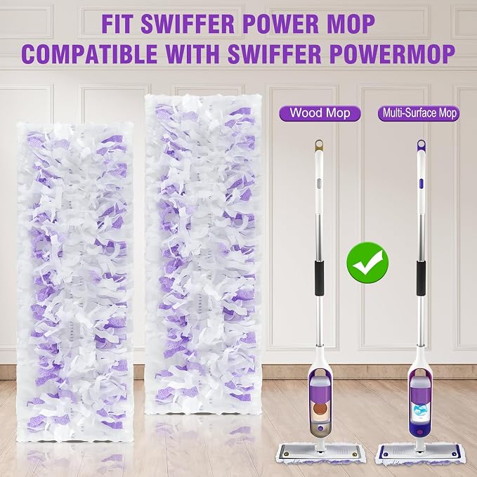 40 Pack Disposable Power Mop Refills Pads Compatible with Swiffer Power Mop | Spray Wet Pads Refill,Wet and Dry Use,Disposable Spray Mopping Pads Refills for Multi-Surface Floor Cleaning
