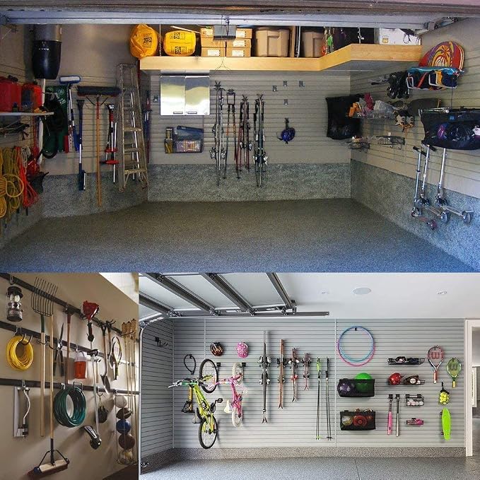 SMARTOLOGY Garage Hooks, 12 Pack Wall Storage Hook Includes 2 Extension Cord Holder, Utility Organization, Heavy Duty Wall Mount Hangers for Hanging Bike, Ladder, Garden Tools