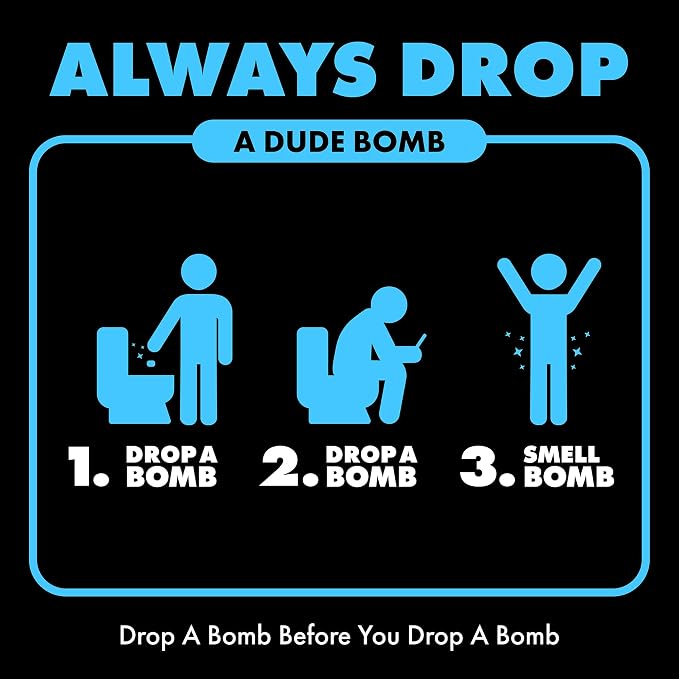 DUDE Wipes DUDE Bombs Toilet Bowl Stank Eliminator, Air Freshener, 40 Count | 1 pack of 40 pre-poop toilet pods. 2-in-1 bathroom deodorizer and toilet bowl cleaner. Lavender, cedar, lime, eucalyptus.